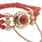Image 5 of Red coral beads bracelet with gold clasp; Antique | Ø 53.8 mm