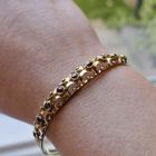 Image 12 of Vintage gold bangle with garnet; Size M