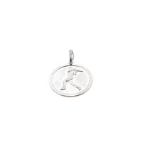 Silver sports pendant of a baseball player