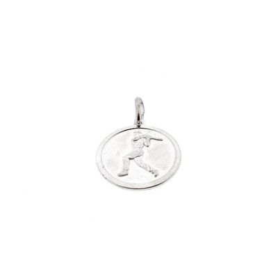 Image 1 of Silver sports pendant of a baseball player