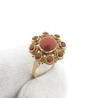 Image 8 of Gold entourage ring with red coral