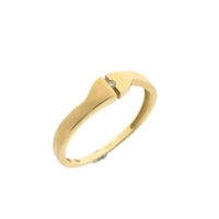 Gold ring with diamond; 0.01 ct.