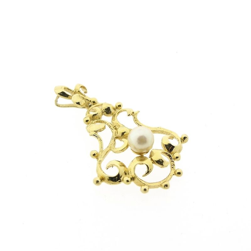Image 3 of Gold pendant with pearl | Baroque style