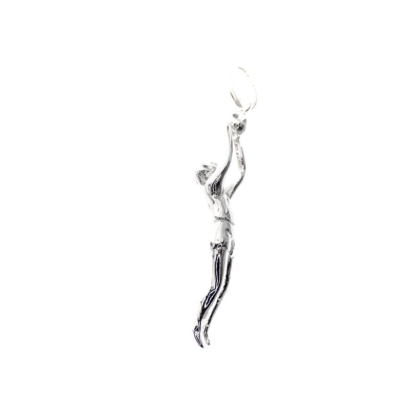Image 1 of Silver charm of a basketball player