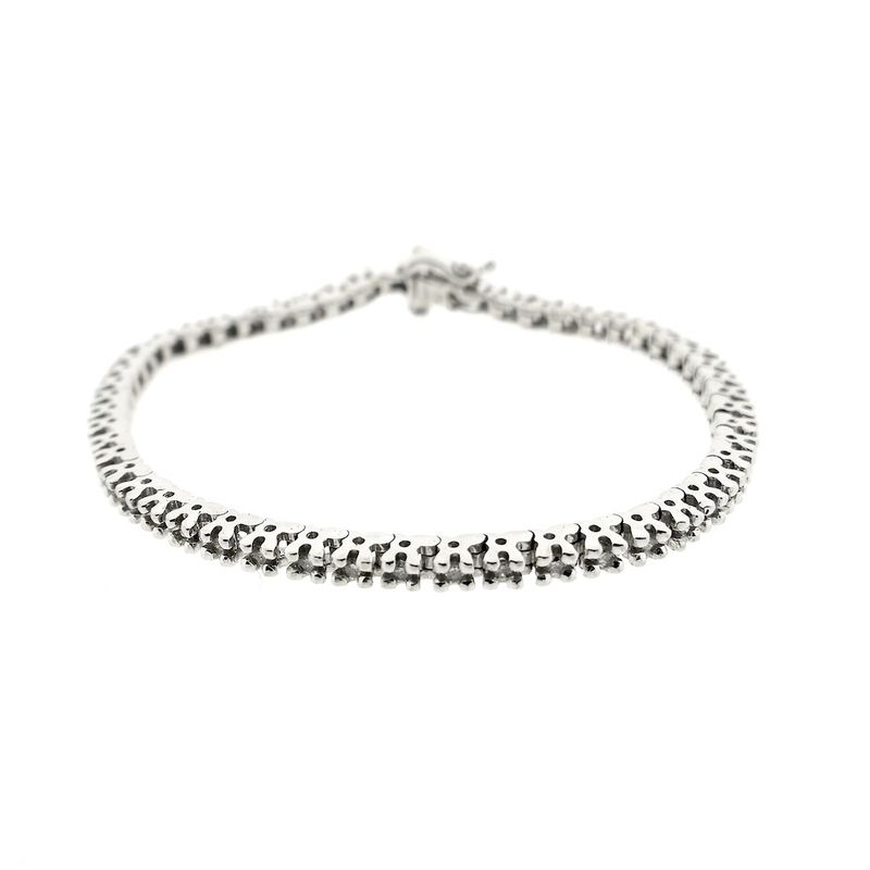 Image 2 of White gold tennis bracelet with diamond; 1.00 ct.