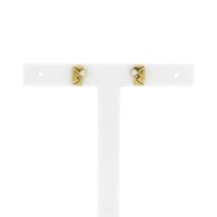 Gold stud earrings with zirconia