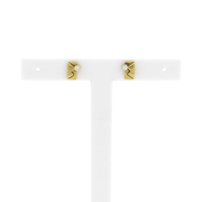 Gold stud earrings with zirconia Image 1 of Gold stud earrings with zirconia