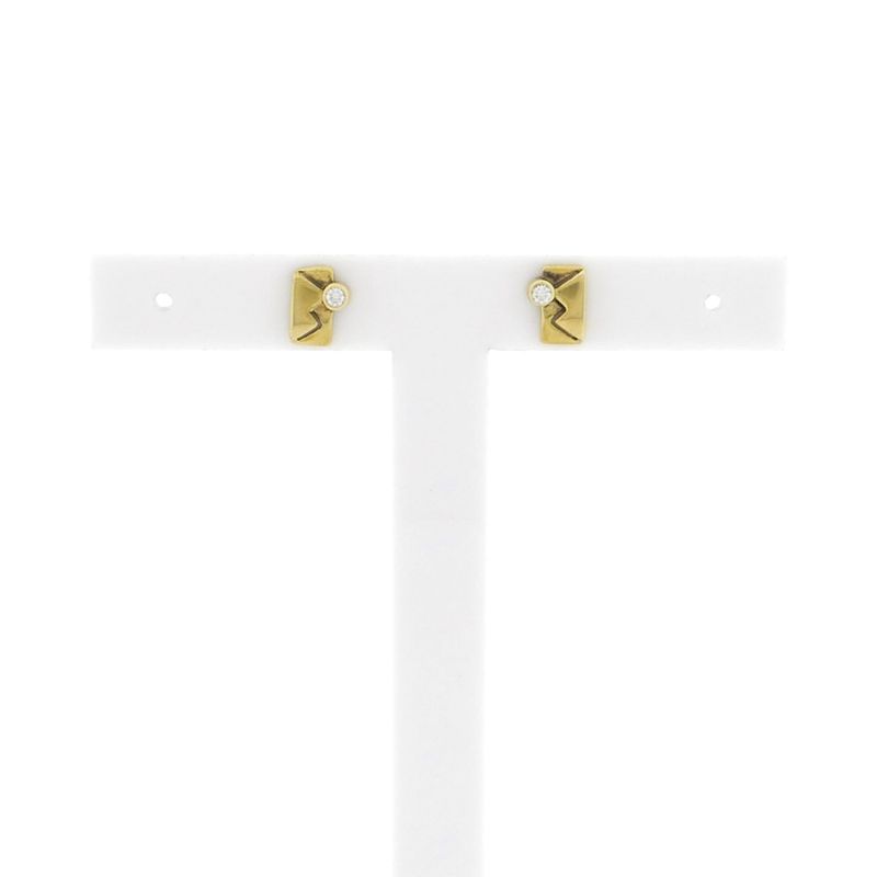 Image 1 of Gold stud earrings with zirconia