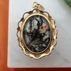Image 4 of Gold pendant with moss agate | Vintage