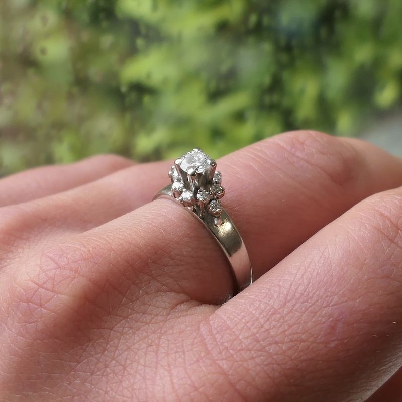 Image 11 of White gold entourage ring with diamond | 0.48 ct.