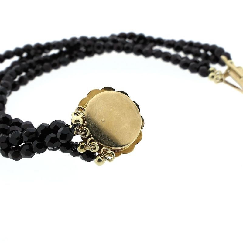 Image 5 of Glass bead bracelet with gold clasp