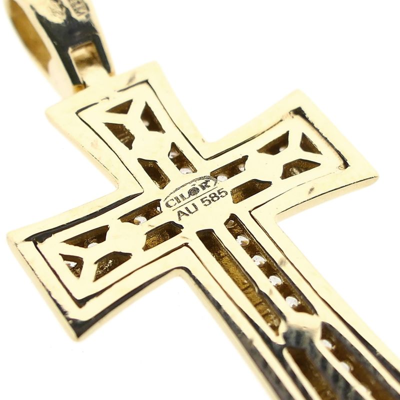 Image 11 of Gold Cross Pendant with Zirconia