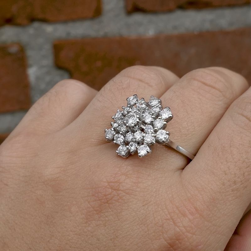 Image 9 of Exclusive white gold cocktail ring with 1.66 ct diamond.