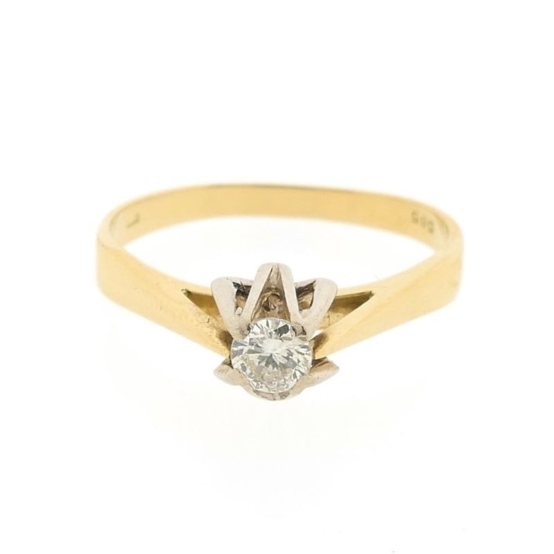 Image 6 of Gold solitaire ring with diamond | 0.20 ct.