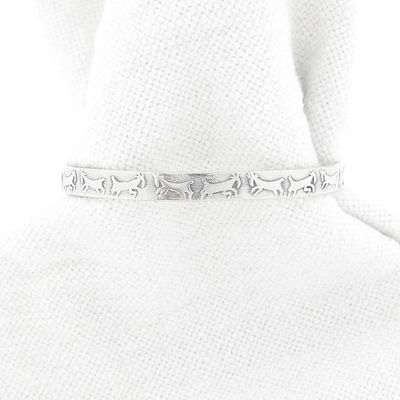 Image 2 of Silver slave bracelet with hieroglyph; Size M/L