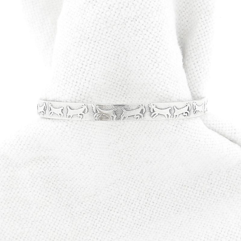 Image 2 of Silver slave bracelet with hieroglyph; Size M/L