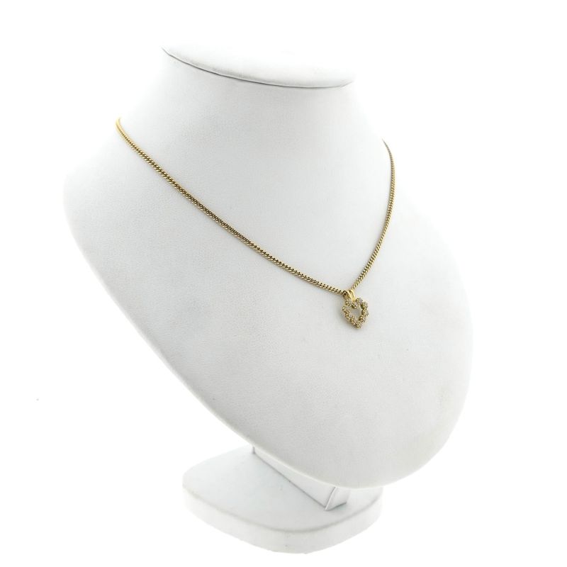 Image 4 of Gold heart pendant with zirconia