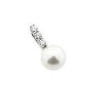 Image 10 of 18-karat white gold pendant with pearl and diamond | 0.18 ct.