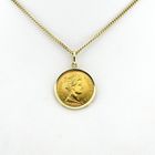 Image 5 of Gold five-guilder coin pendant; Queen Wilhelmina 1912