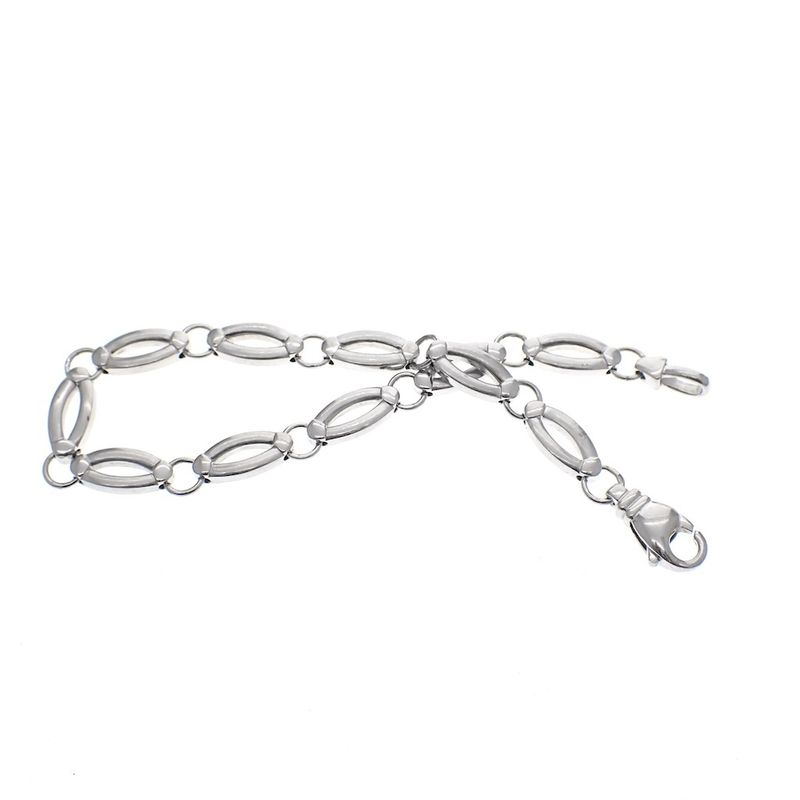 Image 3 of Silver matte link bracelet | 19 cm