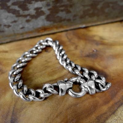 Silver gourmet link bracelet | 20 cm Image 2 of Silver gourmet link bracelet | 20 cm