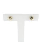 Image 1 of Vintage gold floral stud earrings with diamond; 0.04 ct.