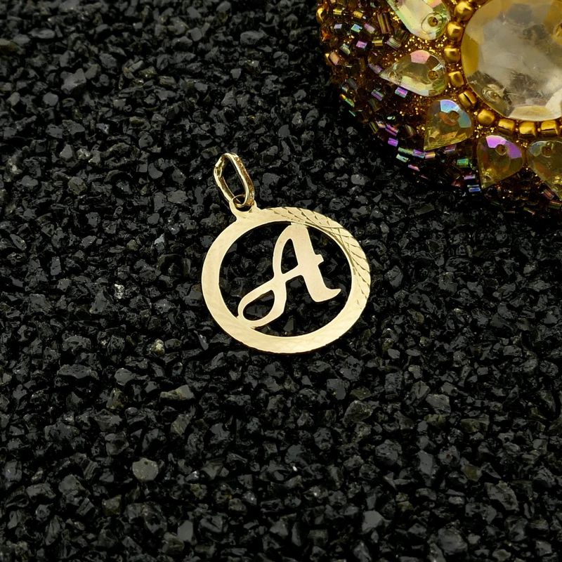 Image 2 of Gold pendant; Letter A