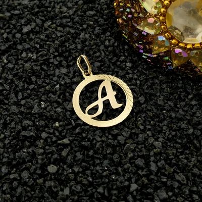 Gold pendant; Letter A Image 2 of Gold pendant; Letter A