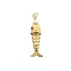 Image 1 of 18 carat gold pendant with ruby ​​and pearl; fish