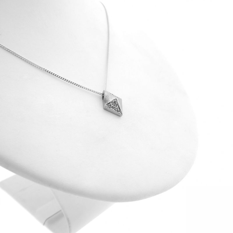 Image 10 of Silver diamond pendant with zirconia