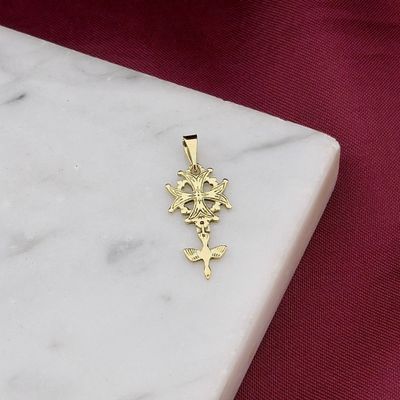 Image 2 of Gold pendant of a Huguenot cross