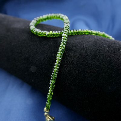 Image 2 of Peridot beaded bracelet with gold clasp | 20.5 cm