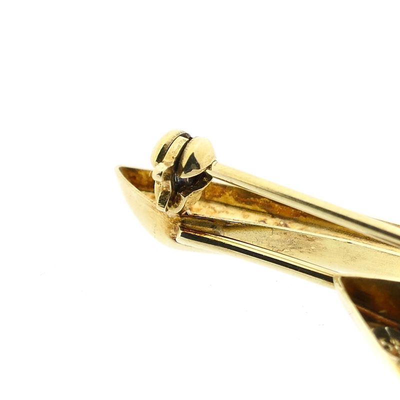 Afbeelding 5 van Vintage gouden abstracte broche met zirconia