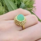 Image 10 of 18 carat gold ring with chrysoprase