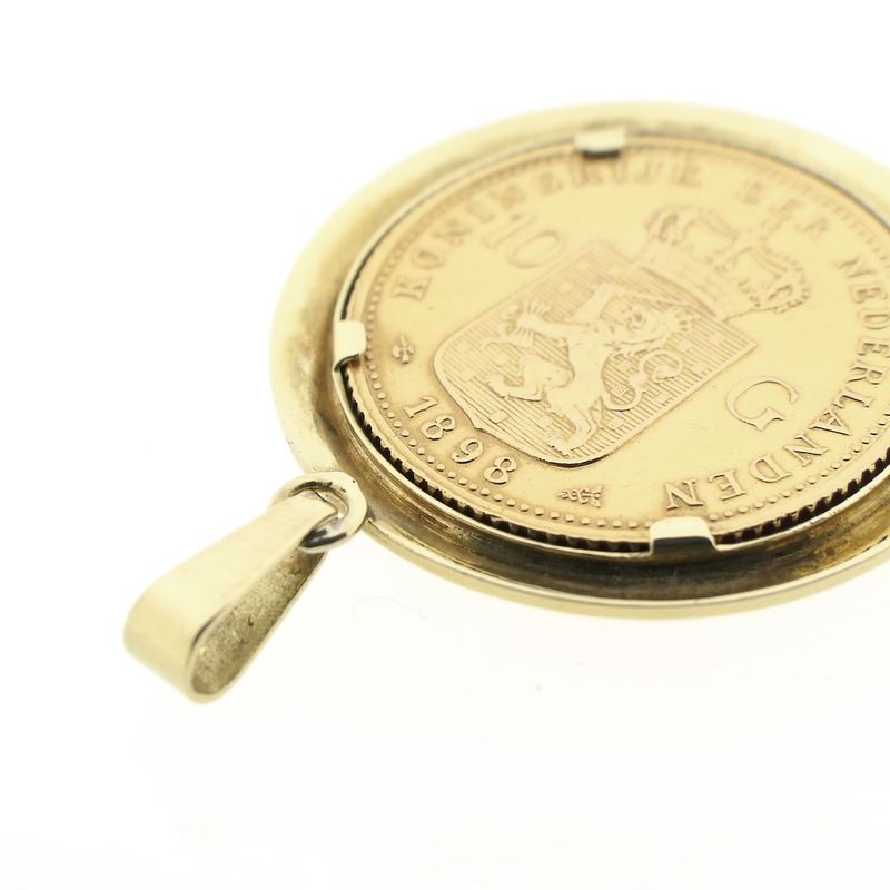 Image 6 of Gold pendant of 10 guilder coin Queen Wilhelmina 1898
