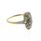 Image 5 of 18Kt. Bicolor ring with rose-cut diamonds; Art Deco | Approx. 0.15 ct.