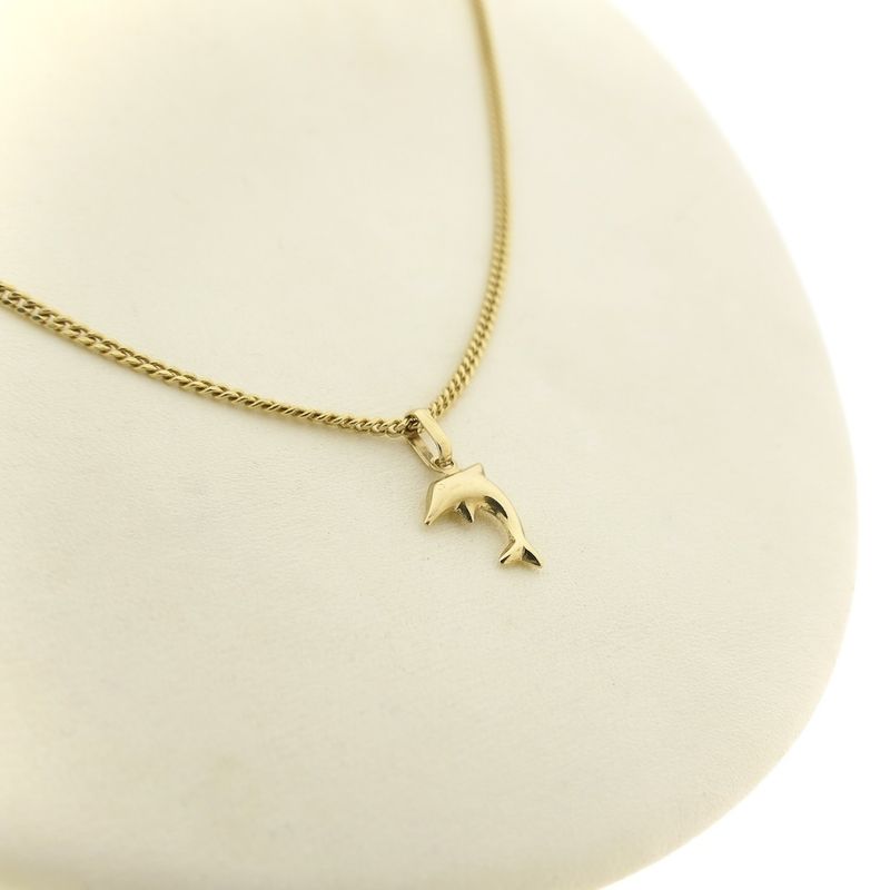 Image 9 of Golden dolphin pendant | Minimalist