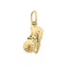 Image 3 of Gold pendant of a football boot with a ball