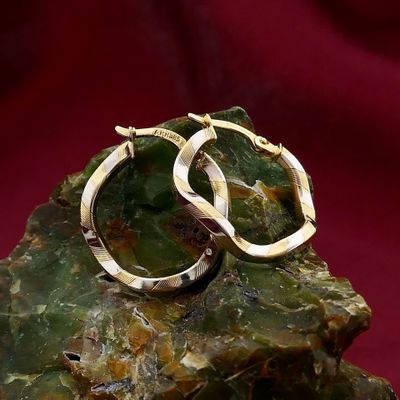 Image 2 of Bicolor Gold Earrings; Ø 19.5 mm