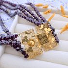 Image 2 of Antique beaded necklace with gold decorative clasp