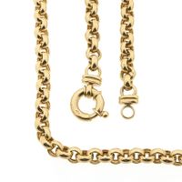 Gold jasseron link chain; 45.5 cm