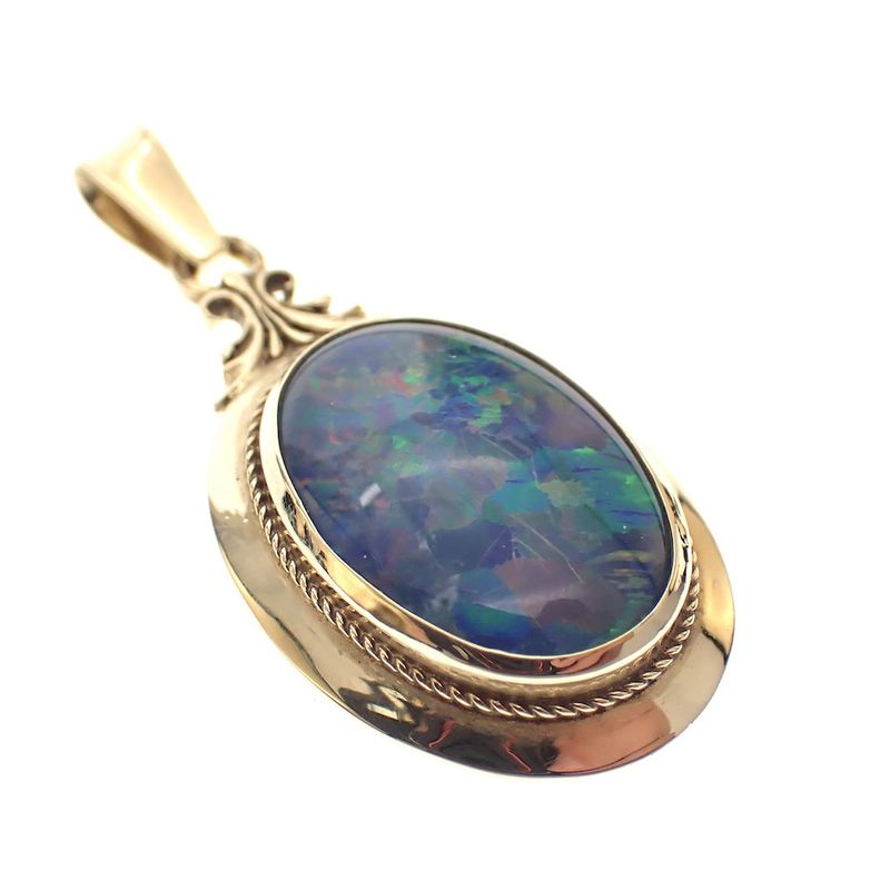 Image 3 of Gold pendant with precious opal | Vintage/antique