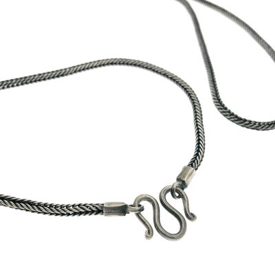 Silver long snake link necklace | 89 cm Image 1 of Silver long snake link necklace | 89 cm