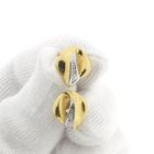 Image 11 of Bicolor gold stud earrings with diamond | 0.01 ct.