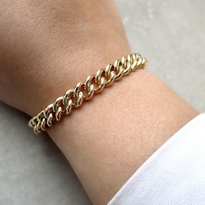 Image 2 of Solid gold gourmet link bracelet | 20 cm