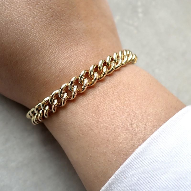 Image 2 of Solid gold gourmet link bracelet | 20 cm