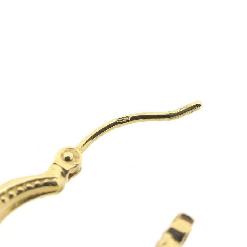 Image 7 of Gold faceted hoop earrings | Ø 17 mm