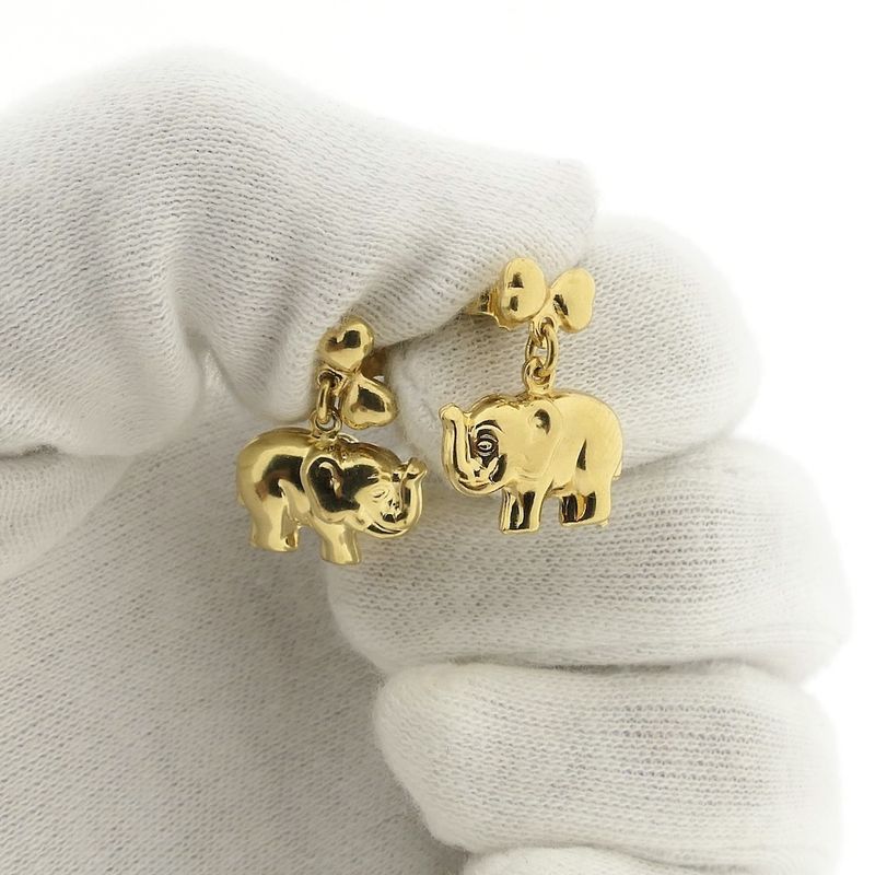 Image 7 of Golden elephant stud earrings