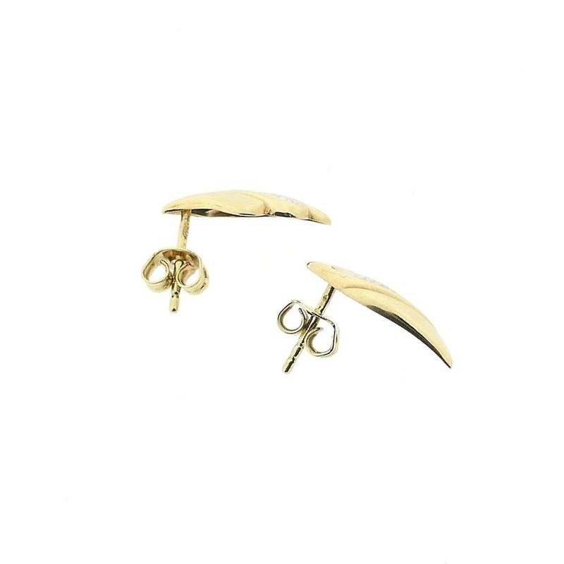 Image 5 of Gold stud earrings with diamond; 0.01 ct.