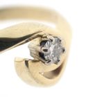 Image 3 of Gold solitaire ring with diamond; 0.07 ct.